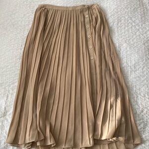 Elegant Reformation Beige Pleated Skirt
